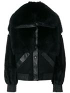 Liska Oversized Fur Jacket - Black