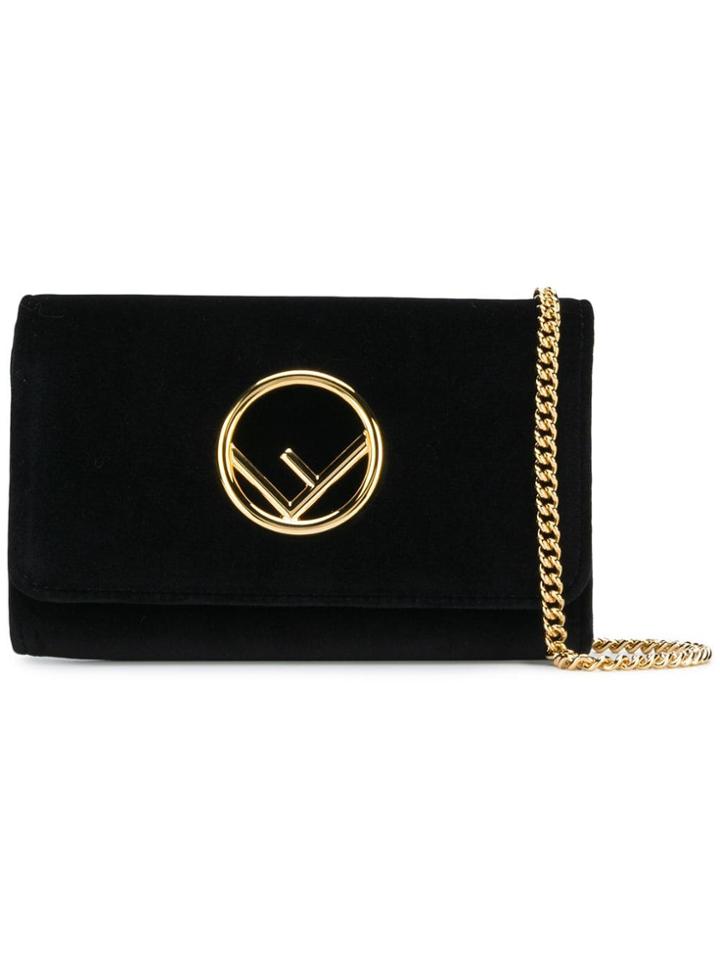 Fendi Velvet Wallet On Chain Mini Bag - Black