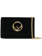 Fendi Velvet Wallet On Chain Mini Bag - Black