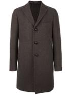 Tagliatore Single Breasted Coat, Men's, Size: 52, Brown, Polyamide/cupro/cashmere/virgin Wool