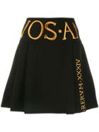 Moschino Embroidered Logo A-line Skirt - Black