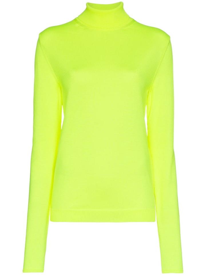 Juun.j Neon High Neck Jumper - Yellow & Orange