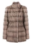 Liska Valencia Short Fur Coat - Grey
