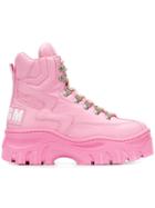 Msgm M Tractor Boots - Pink & Purple