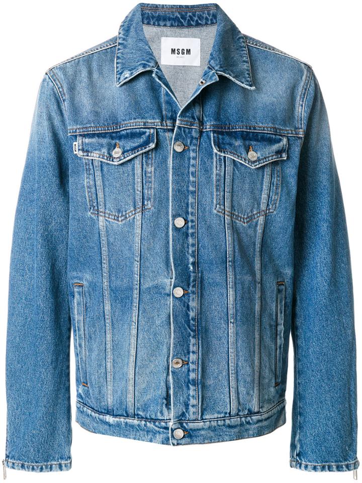 Msgm Boxy Denim Jacket - Blue