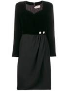 Valentino Vintage Pearl Button Dress - Black