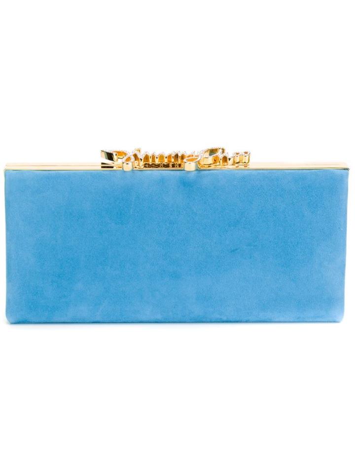 Jimmy Choo 'celeste' Clutch, Women's, Blue, Suede/crystal