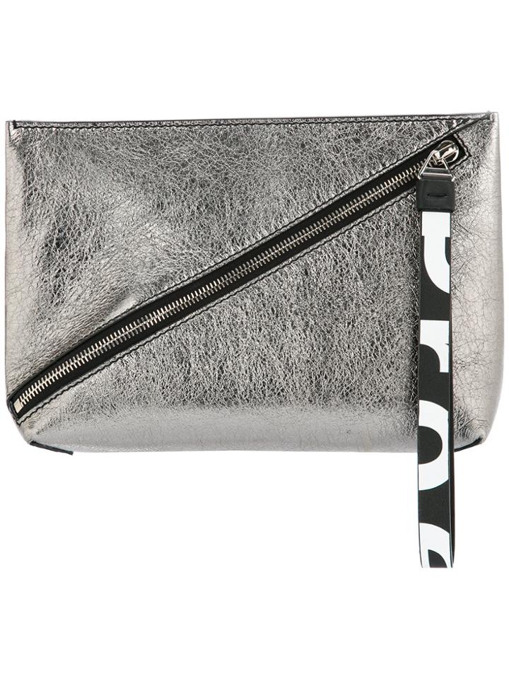 Proenza Schouler Pebbled Leather Zip Pouch - Grey