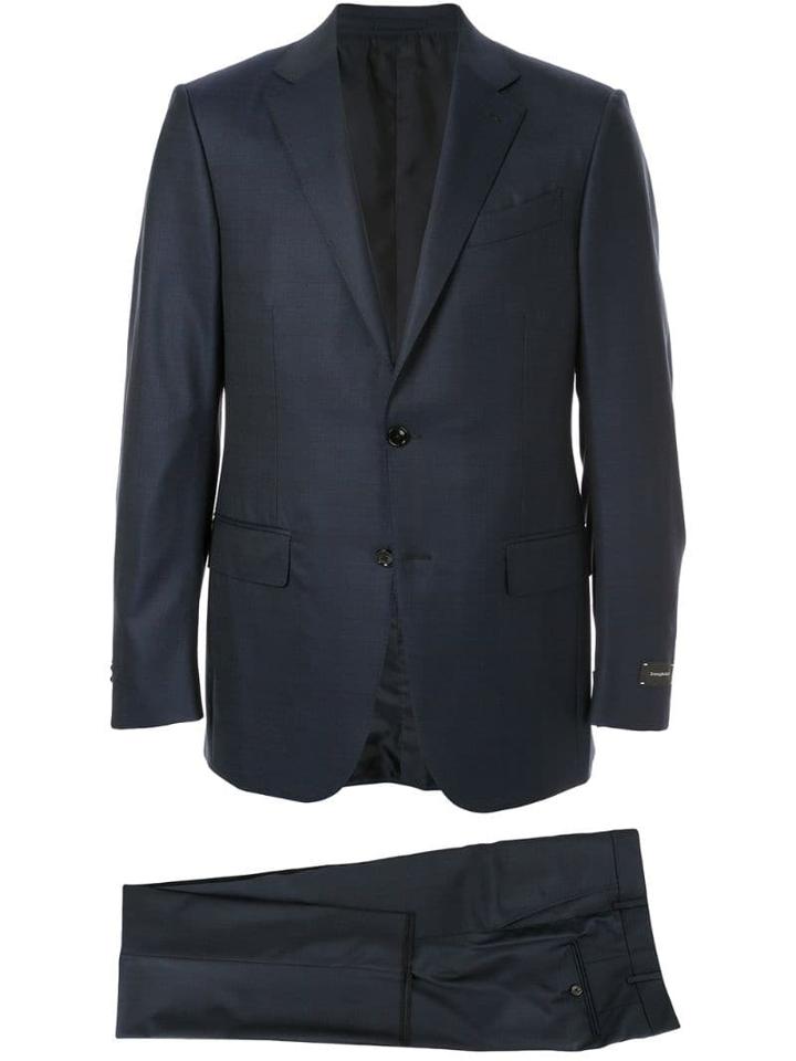 Ermenegildo Zegna Checked Two Piece Suit - Blue