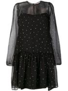 No21 Glitter Star Sheer-layer Dress - Black