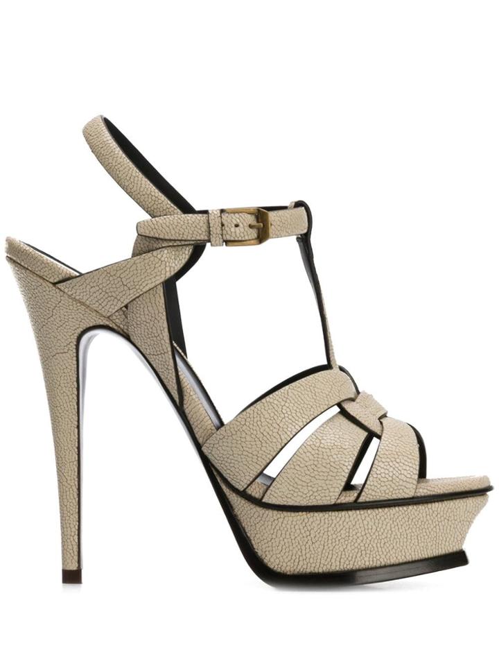 Saint Laurent Caged Sandals - Neutrals