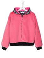 Msgm Kids Logo Fur Jacket - Pink