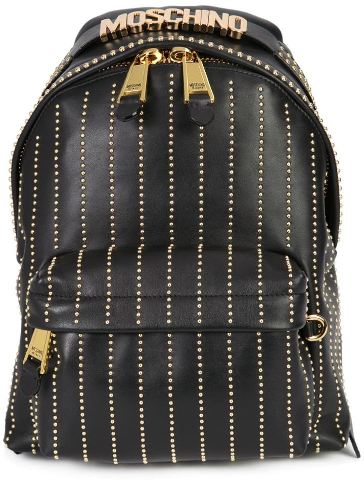 Moschino Studded Lines Backpack - Black