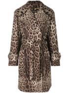 Dolce & Gabbana Leopard Print Belted Coat - Multicolour