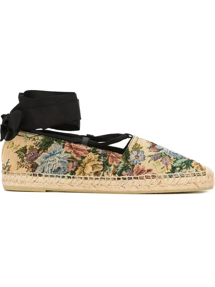 Saint Laurent Floral Jacquard Espadrilles
