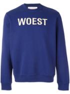 Walter Van Beirendonck 'woest' Sweatshirt, Men's, Size: Medium, Blue, Cotton