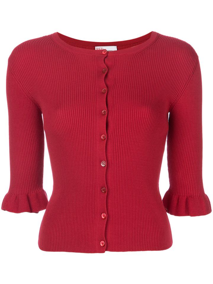 Red Valentino Short-sleeve Ribbed Cardigan
