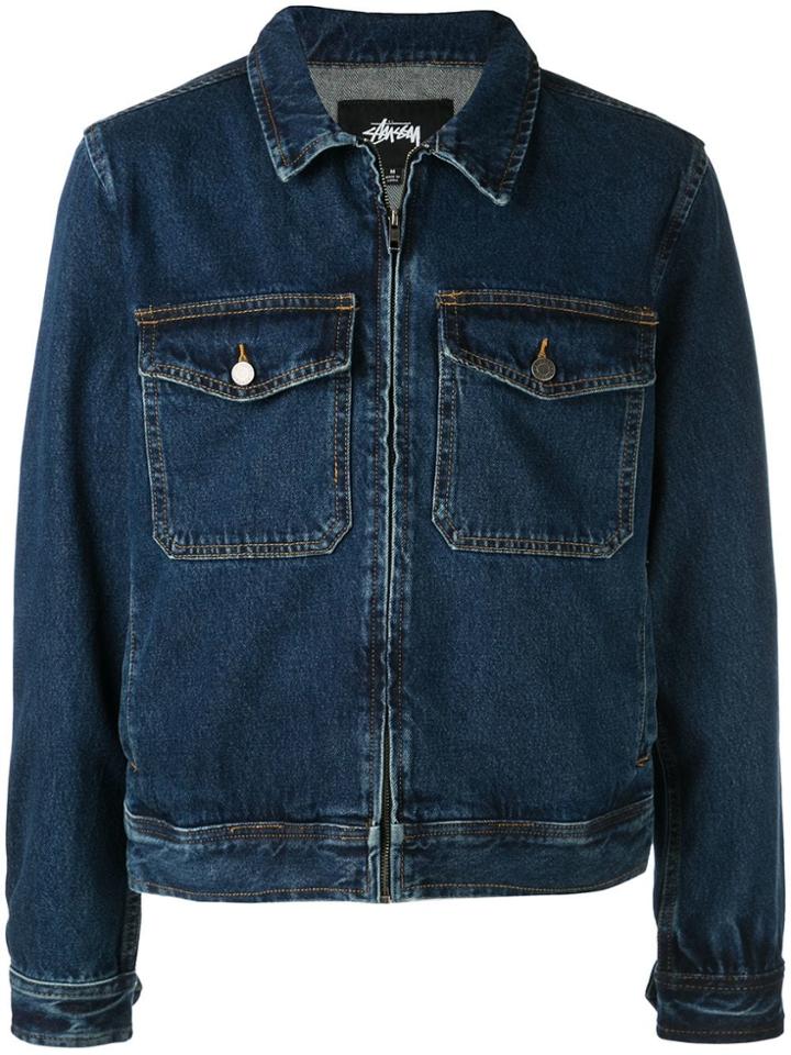 Stussy Boxy-fit Denim Jacket - Blue