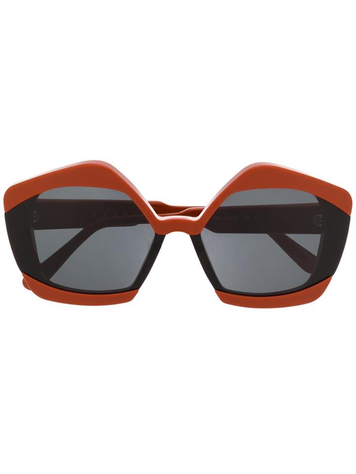 Marni Eyewear Oversized Sunglasses - Orange