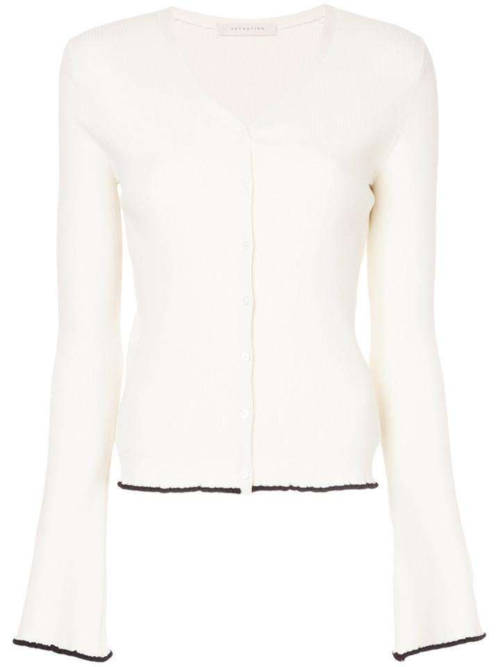 Estnation V-neck Button Up Cardigan - White