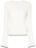 Estnation V-neck Button Up Cardigan - White