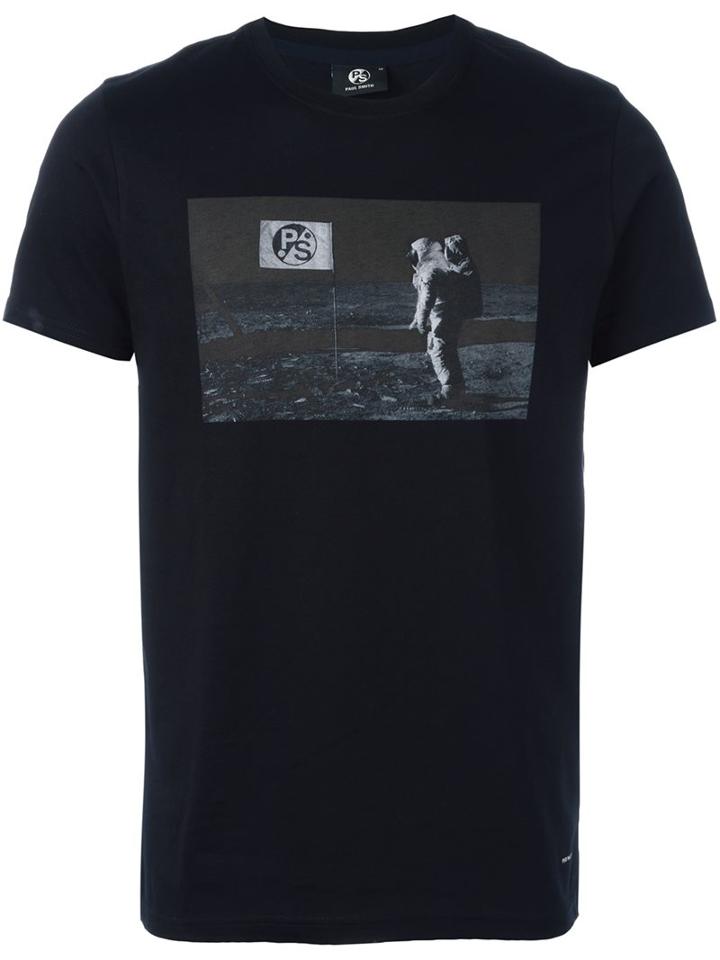 Ps By Paul Smith Printed T-shirt, Men's, Size: Medium, Black, Organic Cotton