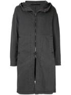 Julius Long Zip Hooded Coat - Black
