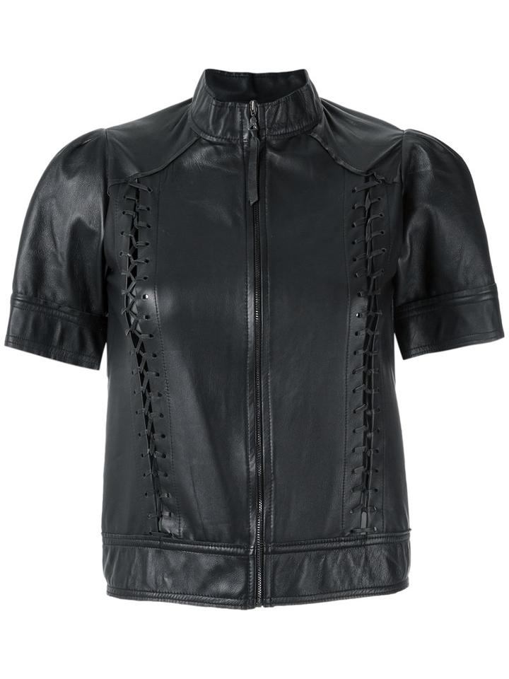 Andrea Bogosian Leather Top, Women's, Size: P, Black, Leather