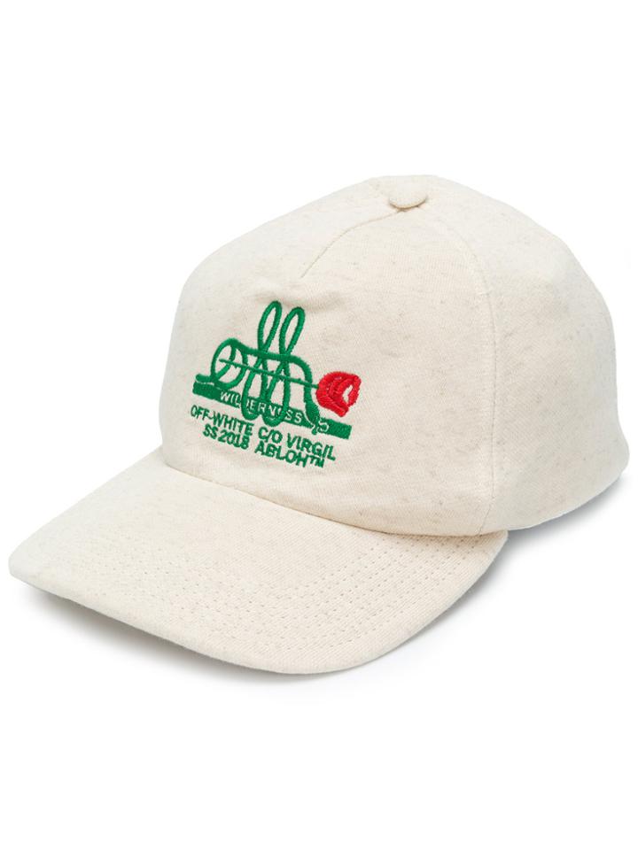 Off-white Embroidered Detail Cap - Nude & Neutrals