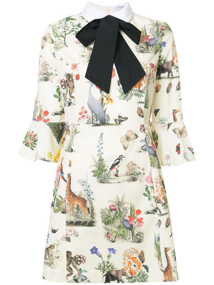 Vivetta Safari Pussy Bow Shirt Dress - Nude & Neutrals
