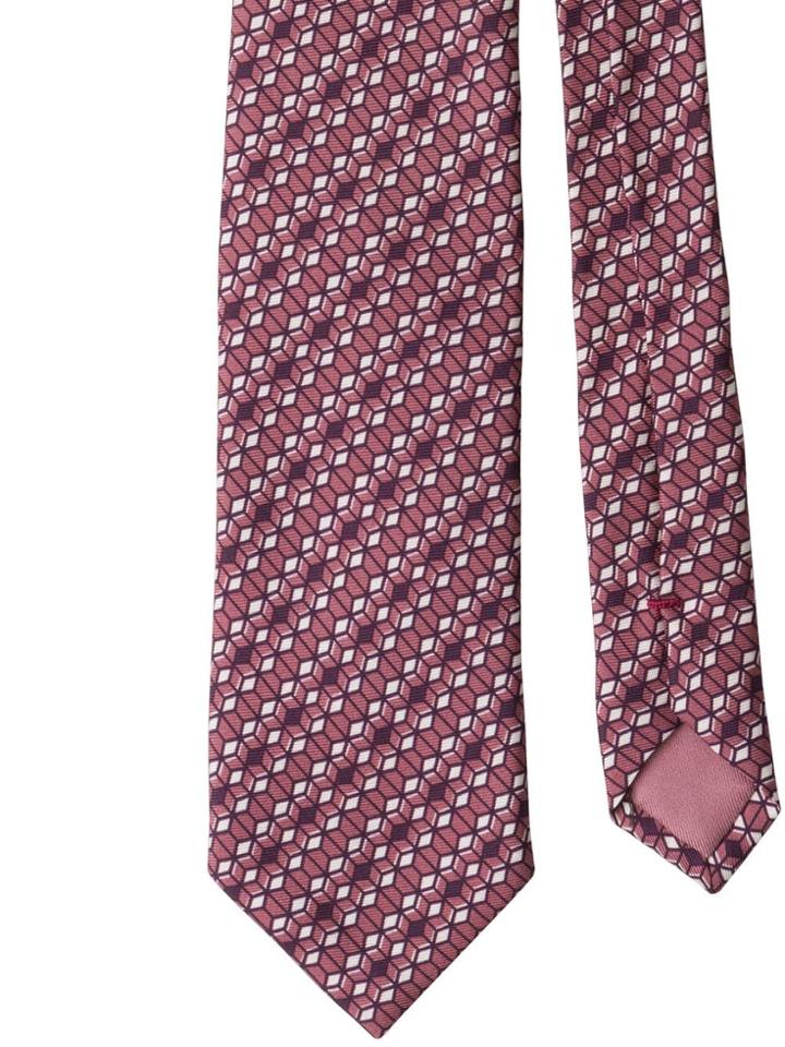 Prada Geometric Print Tie - Pink