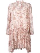 Magali Pascal Floral Print Ruffle Dress - Neutrals