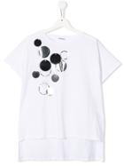 Simonetta Teen Metallic Abstract Print T-shirt - White