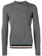 No21 Striped Trim Sweater - Grey