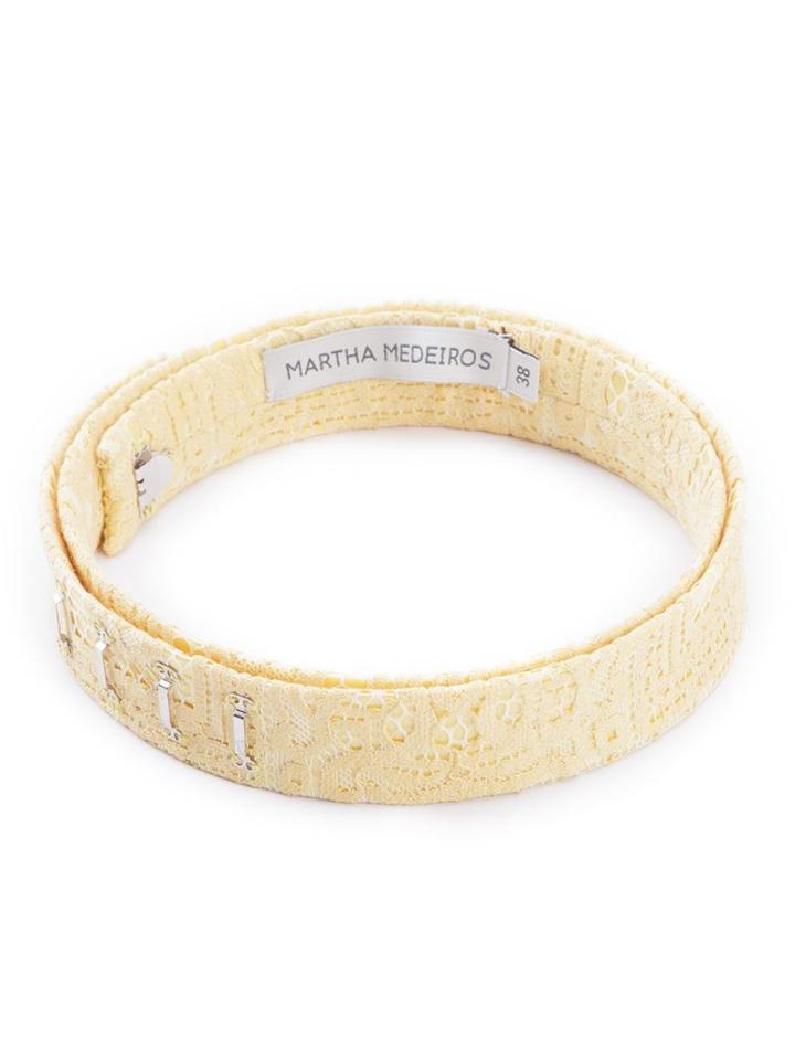 Martha Medeiros Marescot Lace Belt, Women's, Size: 40, Yellow/orange, Cotton