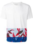 Marni Pattern Trim T-shirt, Men's, Size: 52, White, Cotton
