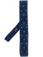 Barba Dotted Knit Tie - Blue