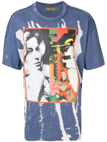 Mirror By Paura Oversized Photo Print T-shirt - Blue