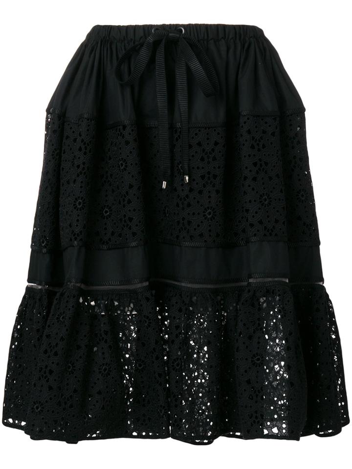 Fendi Flora Cut Out Skirt - Black