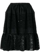 Fendi Flora Cut Out Skirt - Black