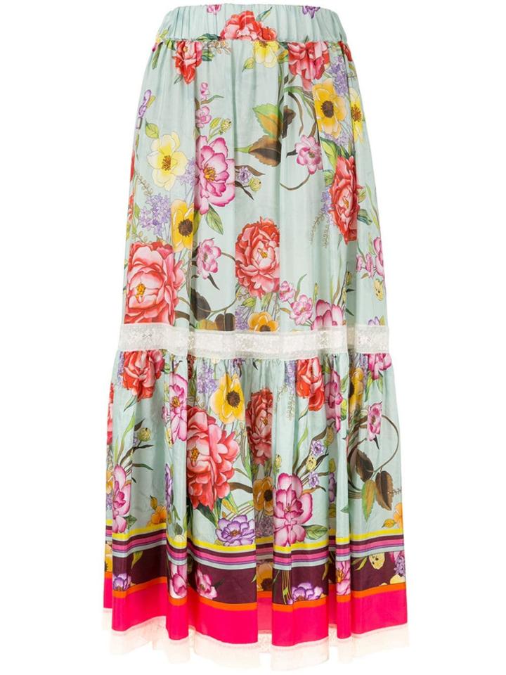 P.a.r.o.s.h. Floral Print Maxi Skirt - Multicolour