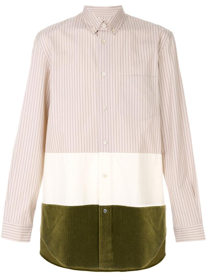 Maison Margiela Striped Colourblock Shirt - Nude & Neutrals