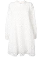 Giamba Flared Lace Dress - White