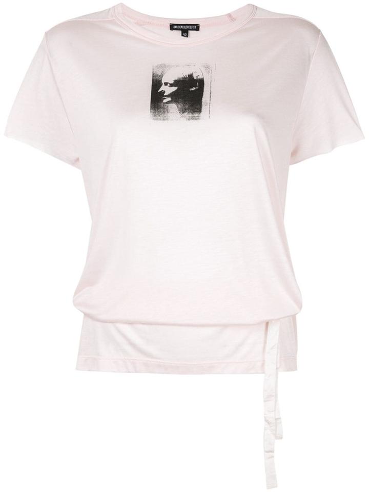 Ann Demeulemeester Printed T-shirt - Pink