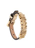 Moschino Crystal-embellished Logo Bracelet - Gold
