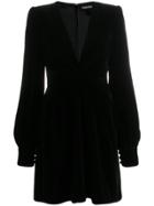 Tom Ford Plunge Neck Mini Dress - Black
