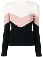 Red Valentino Ribbed Knit Panelled Sweater - Black