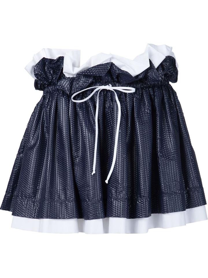 Arthur Arbesser Drawstring Mini Skirt, Women's, Size: 42, Black, Cotton/polyamide