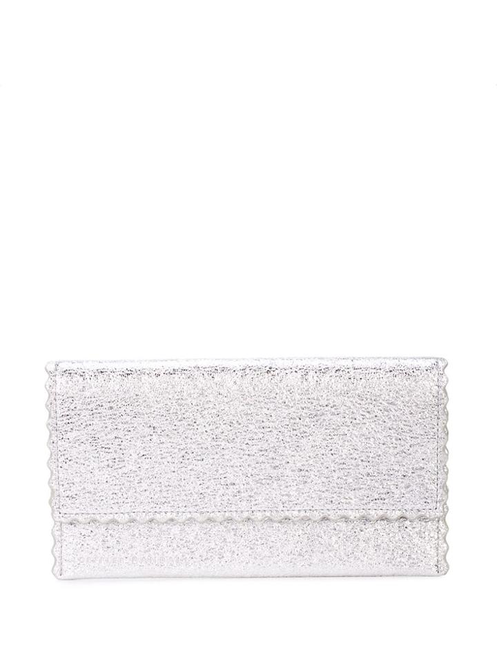 Loeffler Randall Everything Scalloped Edge Wallet - Silver