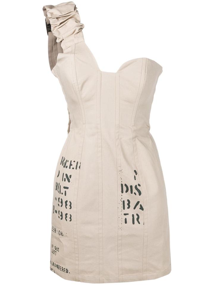 Misbhv One Shoulder Dress - Neutrals